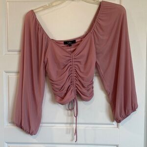 Lulu's Mauve Ruched Blouse